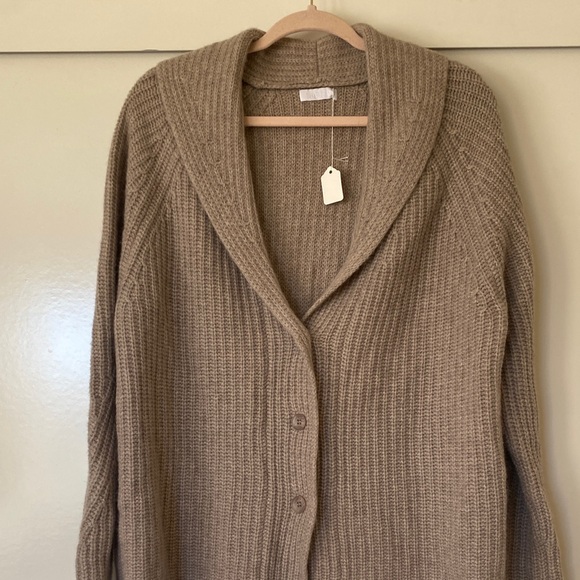 Sablyn 100% Cashmere Kingston Cozy Beige Women's Cardigan - Picture 3 of 6